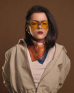 Modelo con Mannto N°50 Rust orange - Navy blue
